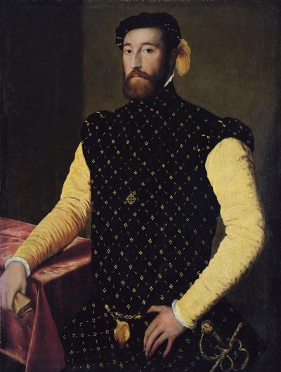 Mann mit dem Kreuz des Ordens von Alcantara, ca. 1550-55 von Spanish School